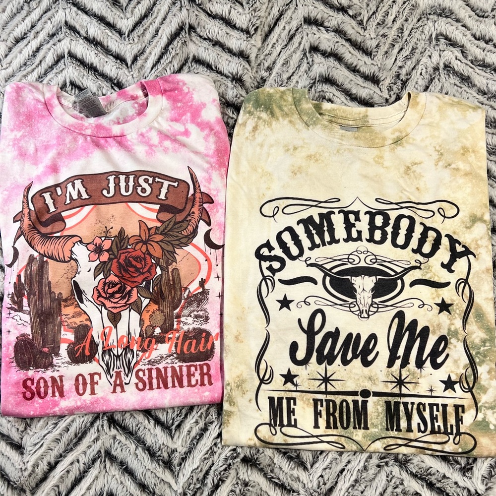 2 Tye Dyed Country Shirts(NWOT)